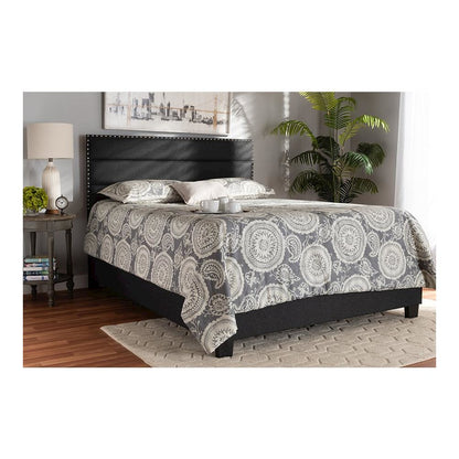 Ansa Modern and Contemporary Dark Grey Fabric Upholstered Full Size Bed