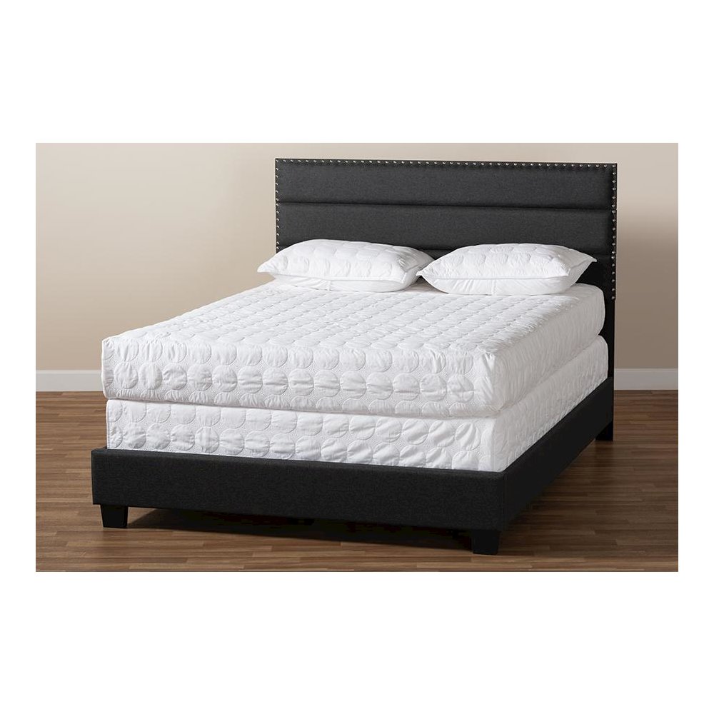 Ansa Modern and Contemporary Dark Grey Fabric Upholstered Full Size Bed