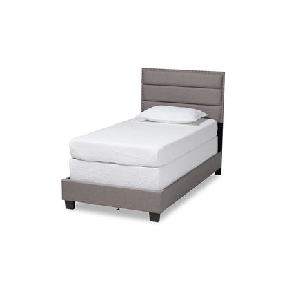 Baxton Studio Ansa Modern and Contemporary Grey Fabric Upholstered Twin Size Bed