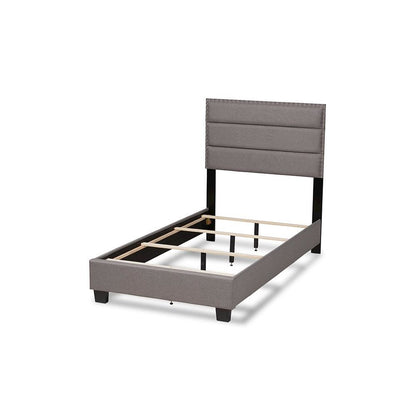 Baxton Studio Ansa Modern and Contemporary Grey Fabric Upholstered Twin Size Bed
