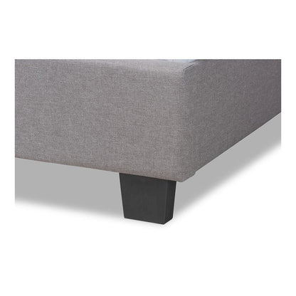 Baxton Studio Ansa Modern and Contemporary Grey Fabric Upholstered Twin Size Bed
