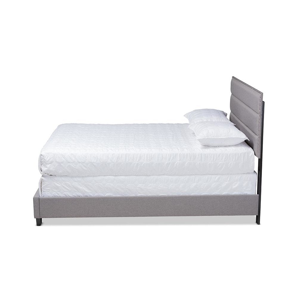 Baxton Studio Ansa Modern and Contemporary Grey Fabric Upholstered Full Size Bed