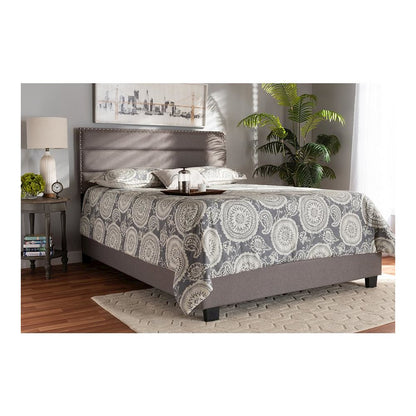 Baxton Studio Ansa Modern and Contemporary Grey Fabric Upholstered Full Size Bed