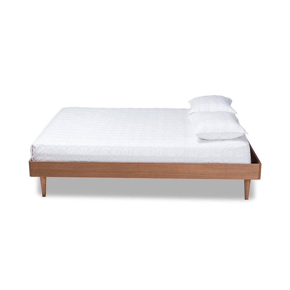 Rina Mid-Century Modern Ash Wanut Finished Full Size Wood Bed Frame