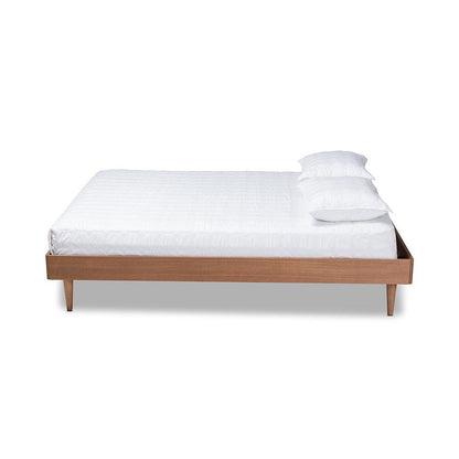 Rina Mid-Century Modern Ash Wanut Finished Full Size Wood Bed Frame