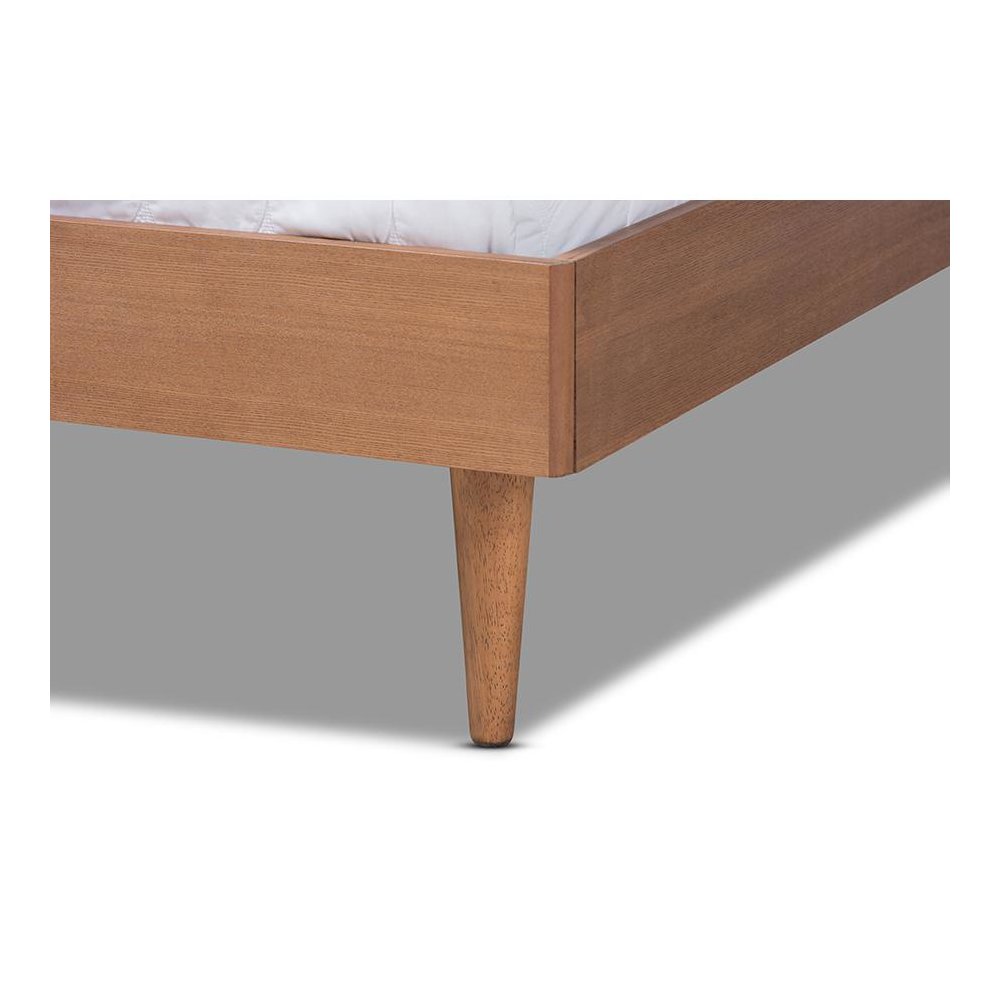 Rina Mid-Century Modern Ash Wanut Finished Full Size Wood Bed Frame