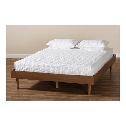 Rina Mid-Century Modern Ash Wanut Finished Full Size Wood Bed Frame