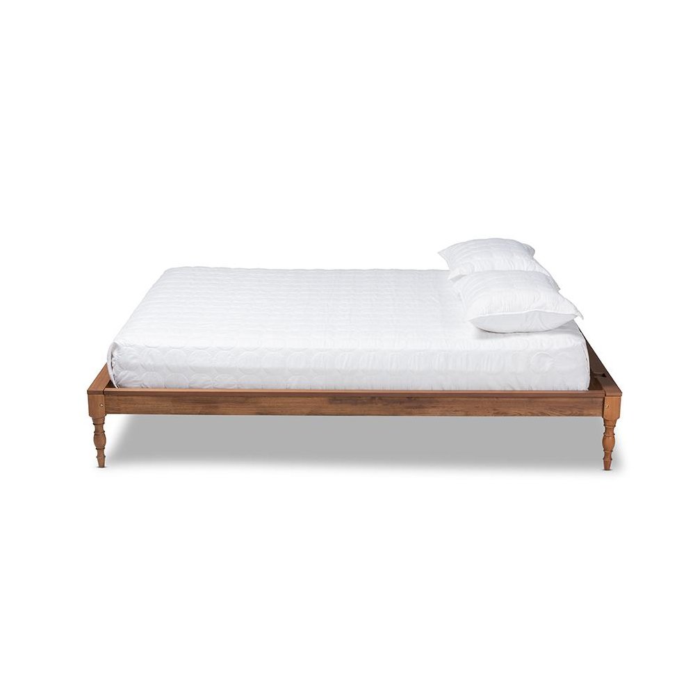 Romy Vintage French Inspired Ash Wanut Finished Full Size Wood Bed Frame