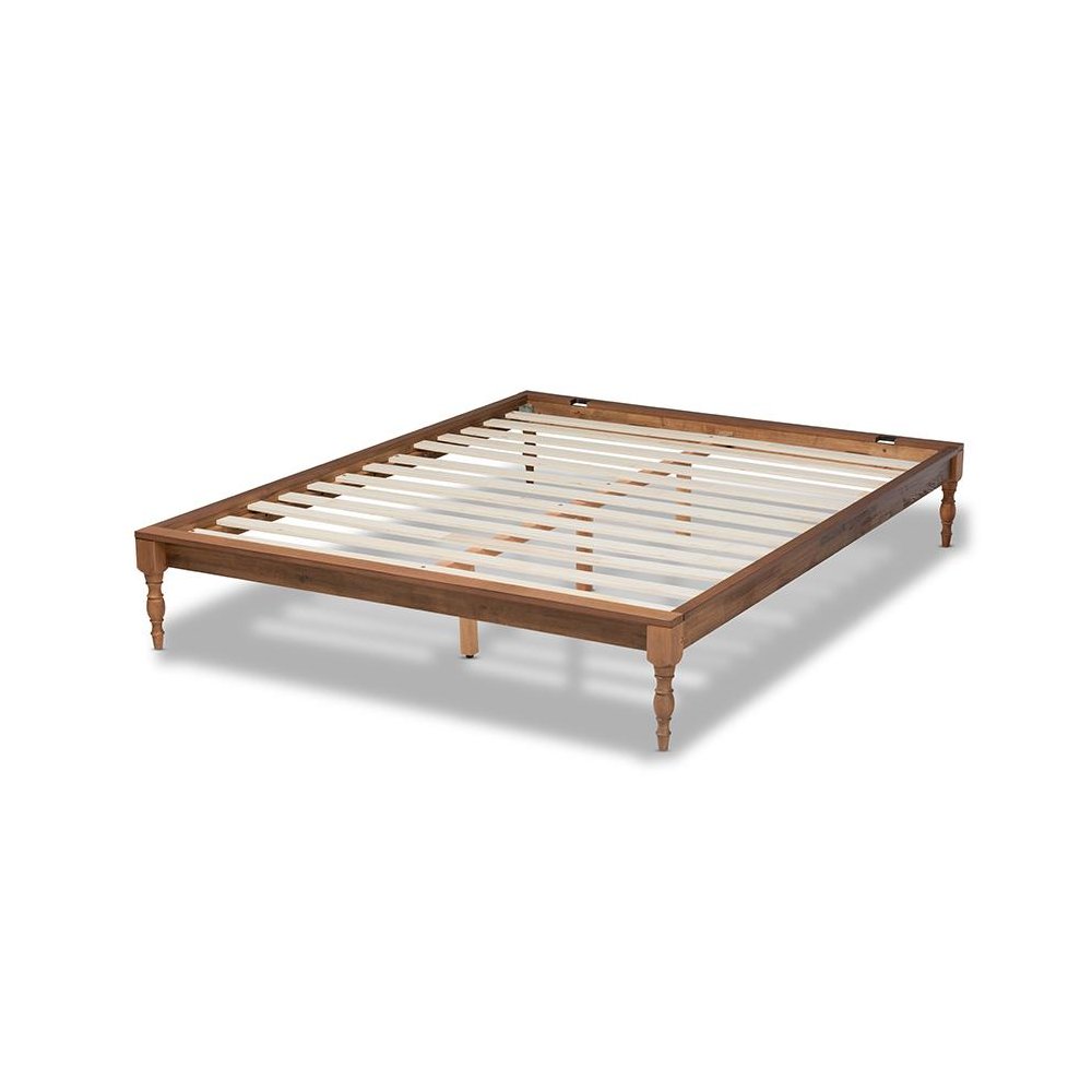 Romy Vintage French Inspired Ash Wanut Finished Full Size Wood Bed Frame