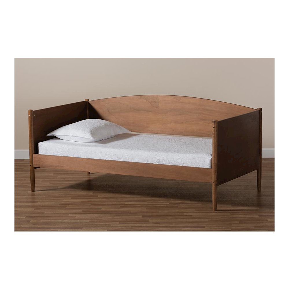 Baxton Studio Veles Mid-Century Modern Ash Wanut Finished Wood Daybed