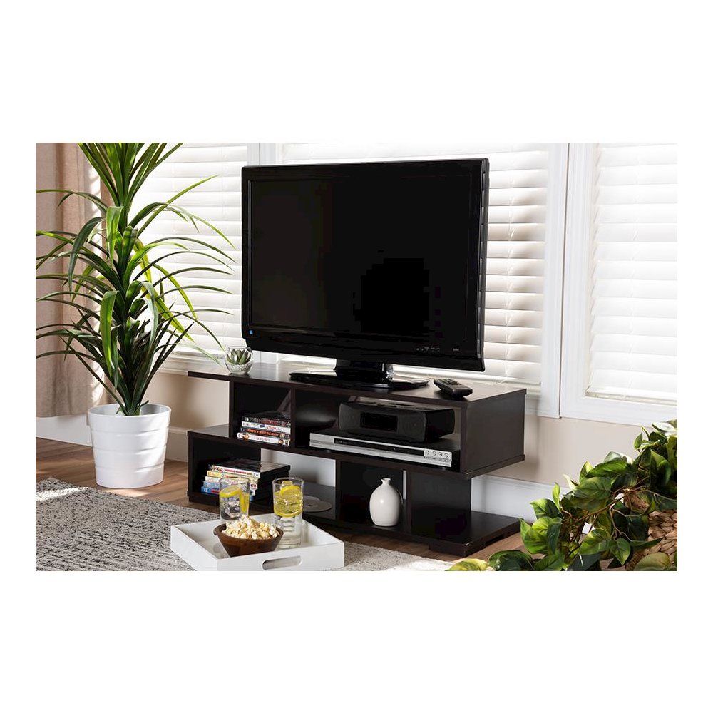 Baxton Studio Arne Modern and Contemporary Dark Brown Finished Wood TV Stand