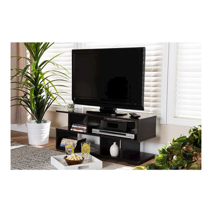 Baxton Studio Arne Modern and Contemporary Dark Brown Finished Wood TV Stand