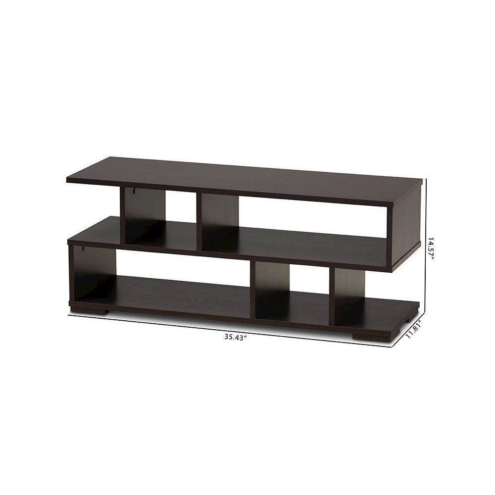 Baxton Studio Arne Modern and Contemporary Dark Brown Finished Wood TV Stand