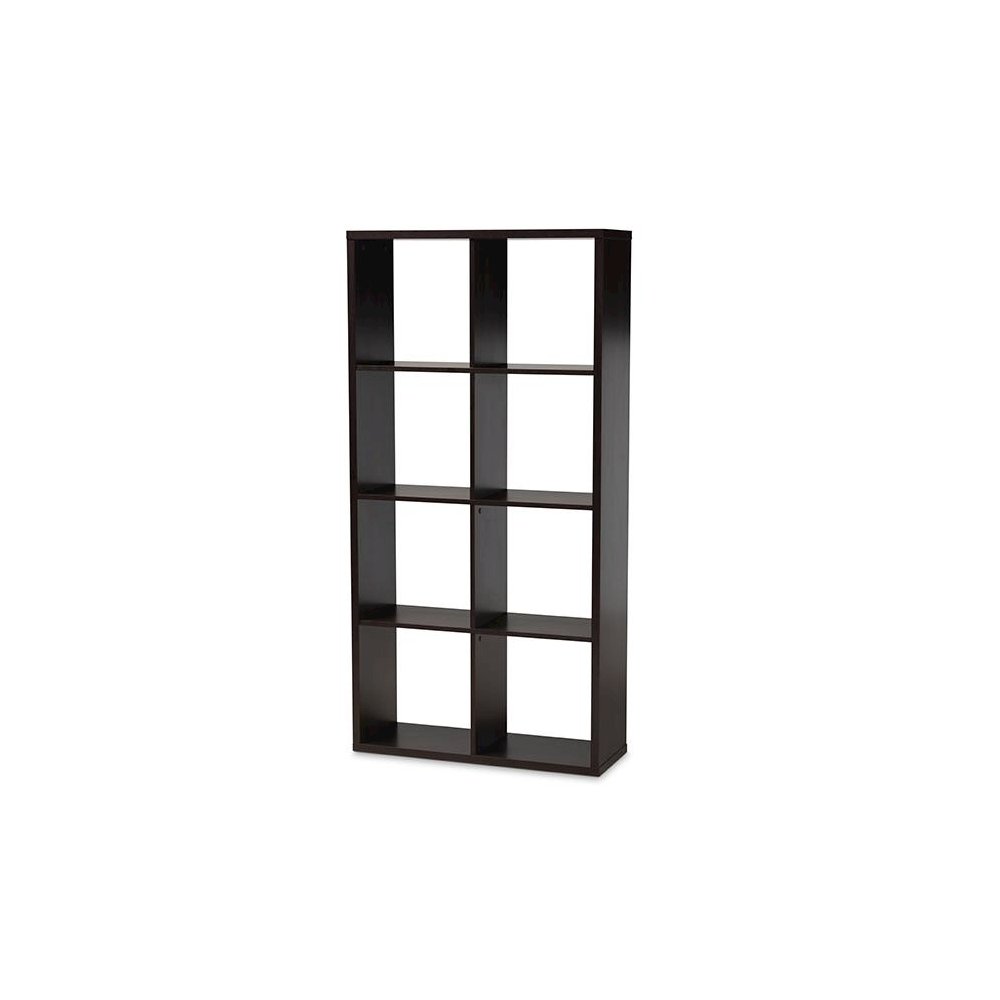 Dark Brown Finished 8-Cube Multipurpose Storage Shelf