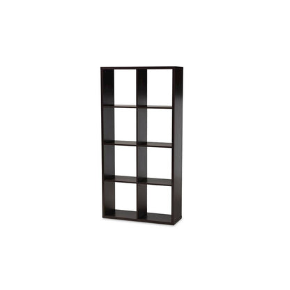 Dark Brown Finished 8-Cube Multipurpose Storage Shelf
