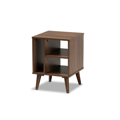 Baxton Studio Sami Mid-Century Modern Walnut Finished Wood End Table