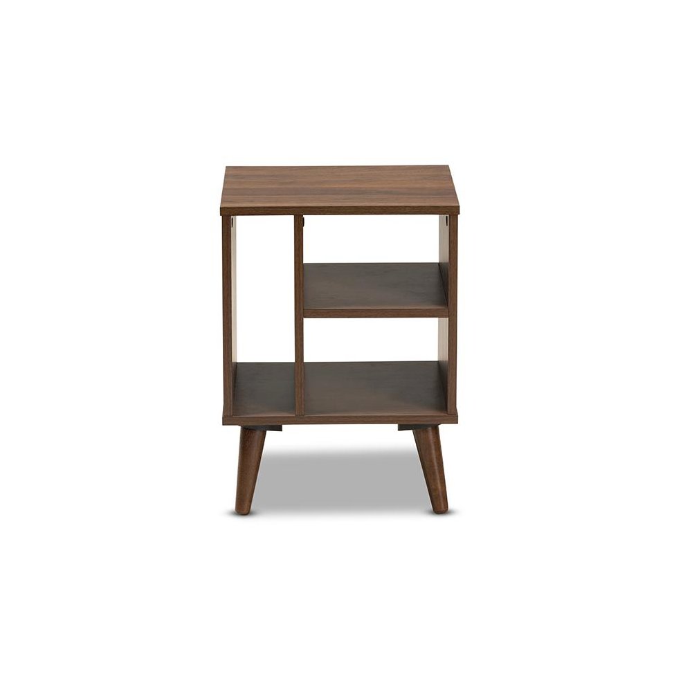 Baxton Studio Sami Mid-Century Modern Walnut Finished Wood End Table