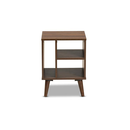 Baxton Studio Sami Mid-Century Modern Walnut Finished Wood End Table