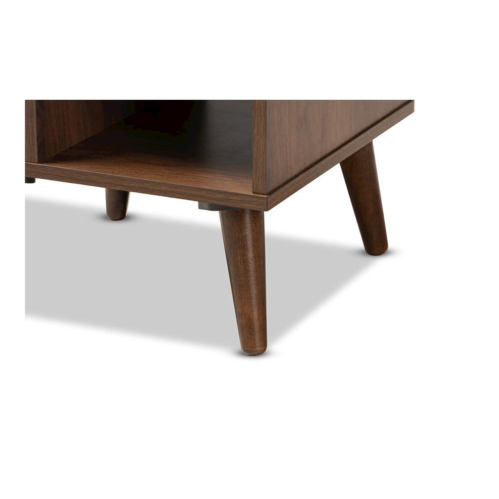 Baxton Studio Sami Mid-Century Modern Walnut Finished Wood End Table