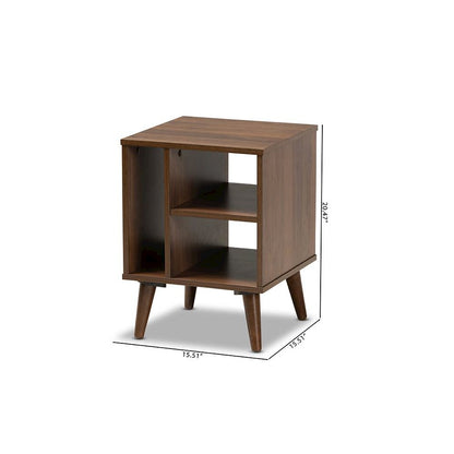 Baxton Studio Sami Mid-Century Modern Walnut Finished Wood End Table