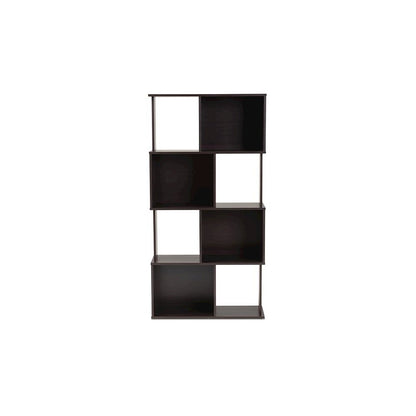 Riva Modern and Contemporary Dark Brown Finished Geometric Wood Bookshelf