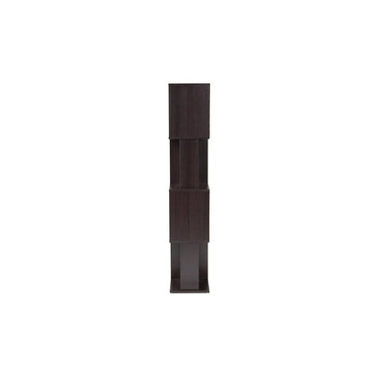 Riva Modern and Contemporary Dark Brown Finished Geometric Wood Bookshelf