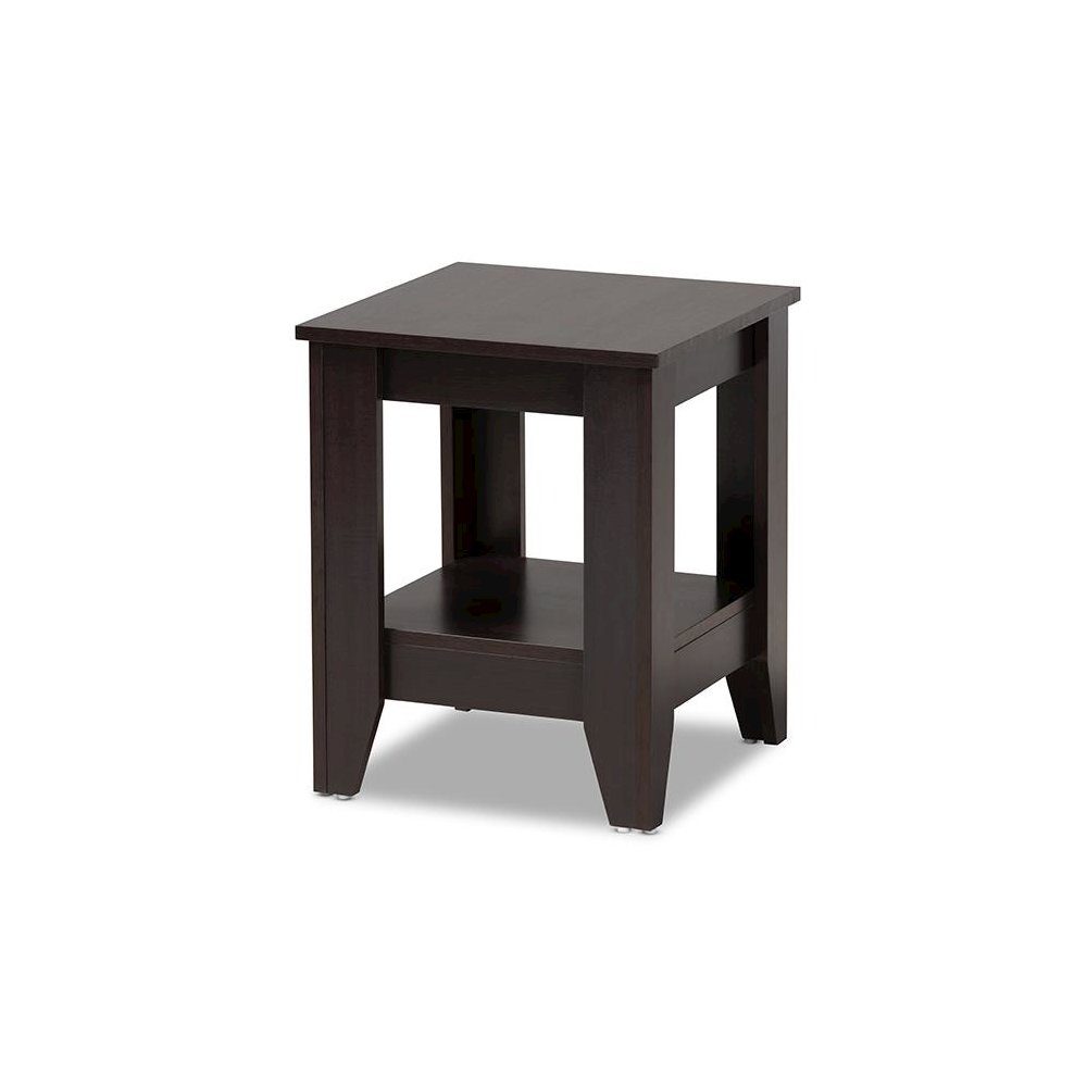 Baxton Studio Audra Modern and Contemporary Dark Brown Finished Wood End Table