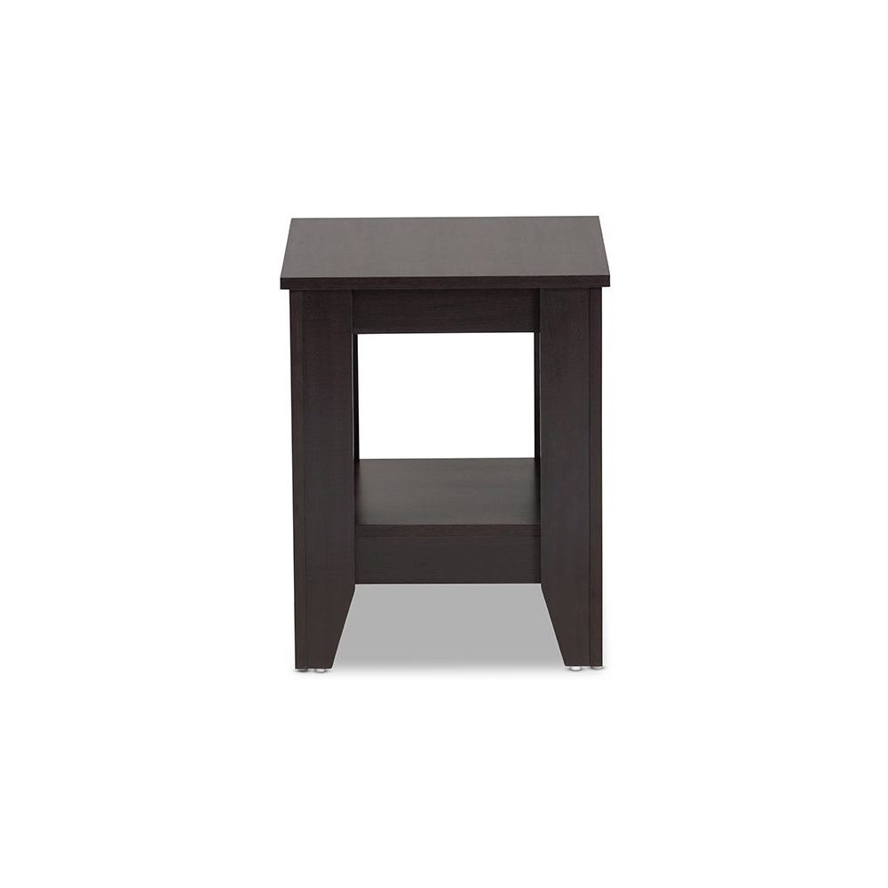 Baxton Studio Audra Modern and Contemporary Dark Brown Finished Wood End Table