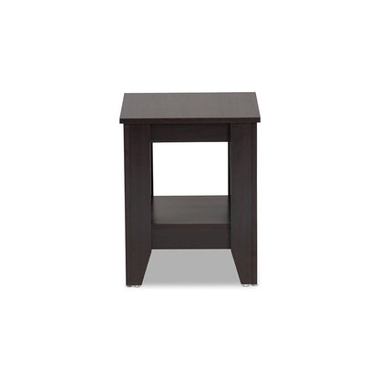 Baxton Studio Audra Modern and Contemporary Dark Brown Finished Wood End Table