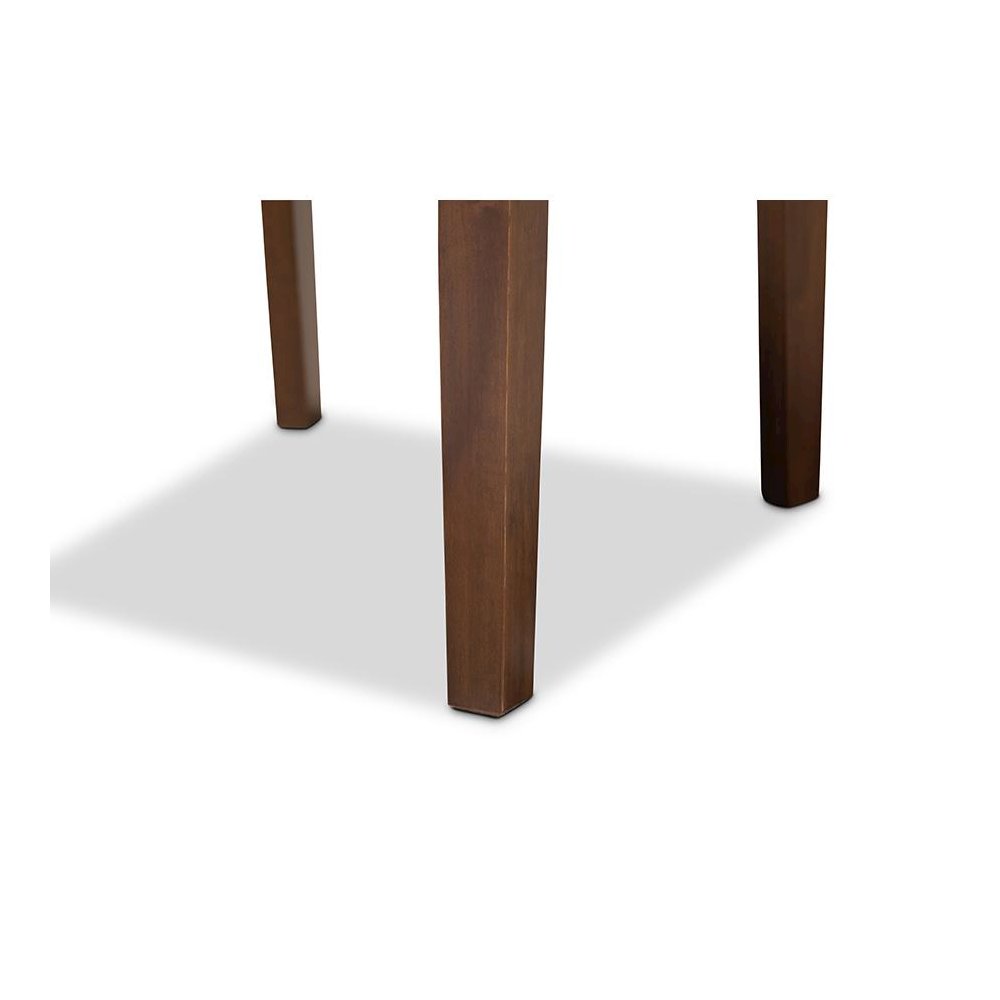 Grey Fabric Upholstered Walnut Brown Finished 4-Piece Wood Dining Chair Set Set