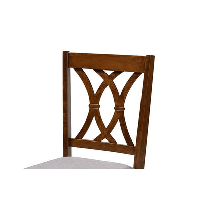 Walnut Brown Finished Wood 4-Piece Dining Chair Set Set