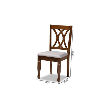 Walnut Brown Finished Wood 4-Piece Dining Chair Set Set