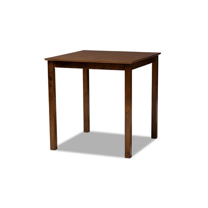 Grey Fabric Upholstered Walnut Brown Finished 5-Piece Wood Pub Set