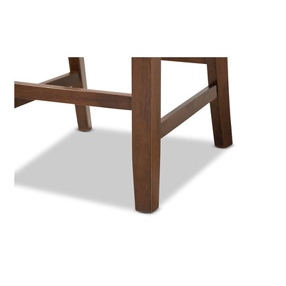 Walnut Brown Finished Wood 2-Piece Counter Height Pub Chair Set