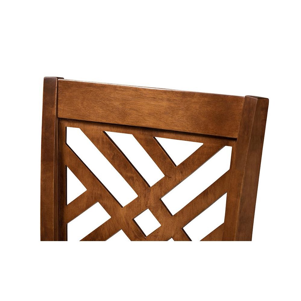 Walnut Brown Finished 2-Piece Wood Counter Height Pub Chair Set Set