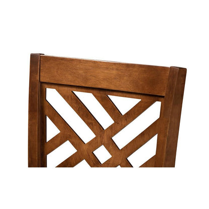 Walnut Brown Finished 2-Piece Wood Counter Height Pub Chair Set Set