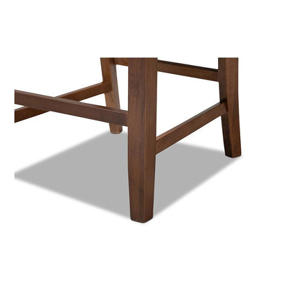 Walnut Brown Finished 2-Piece Wood Counter Height Pub Chair Set Set