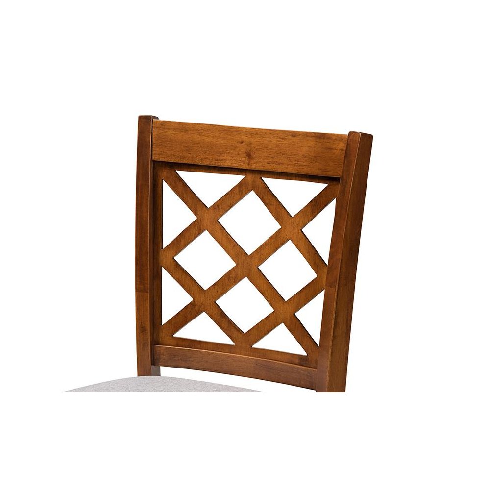 Walnut Brown Finished Wood 2-Piece Counter Height Pub Chair Set