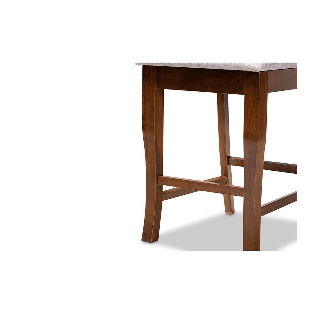 Walnut Brown Finished Wood 2-Piece Counter Height Pub Chair Set