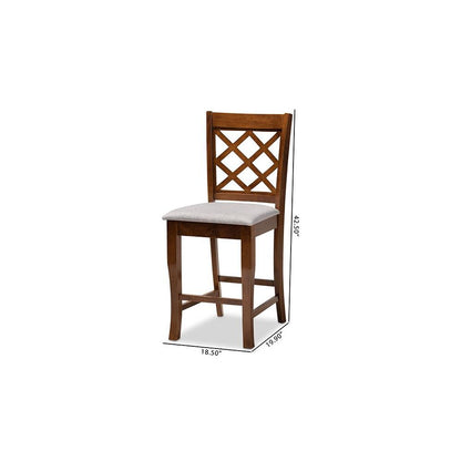 Walnut Brown Finished Wood 2-Piece Counter Height Pub Chair Set