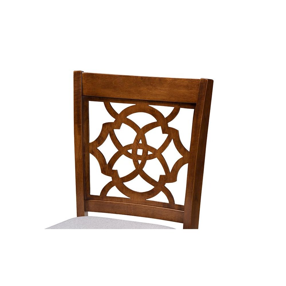 Walnut Brown Finished Wood 2-Piece Counter Height Pub Chair Set