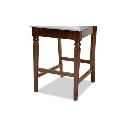 Walnut Brown Finished Wood 2-Piece Counter Height Pub Chair Set