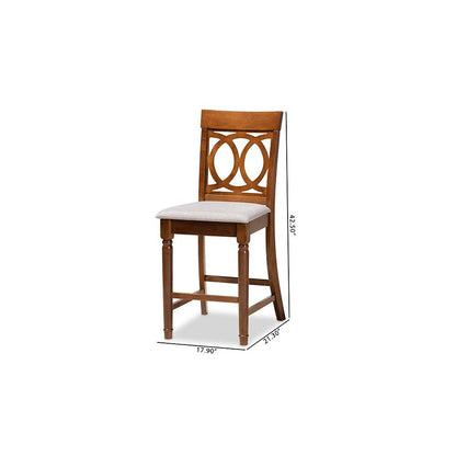 Walnut Brown Finished Wood 2-Piece Counter Height Pub Chair Set