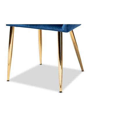Gold Finished 2-Piece Metal Dining Chair Set