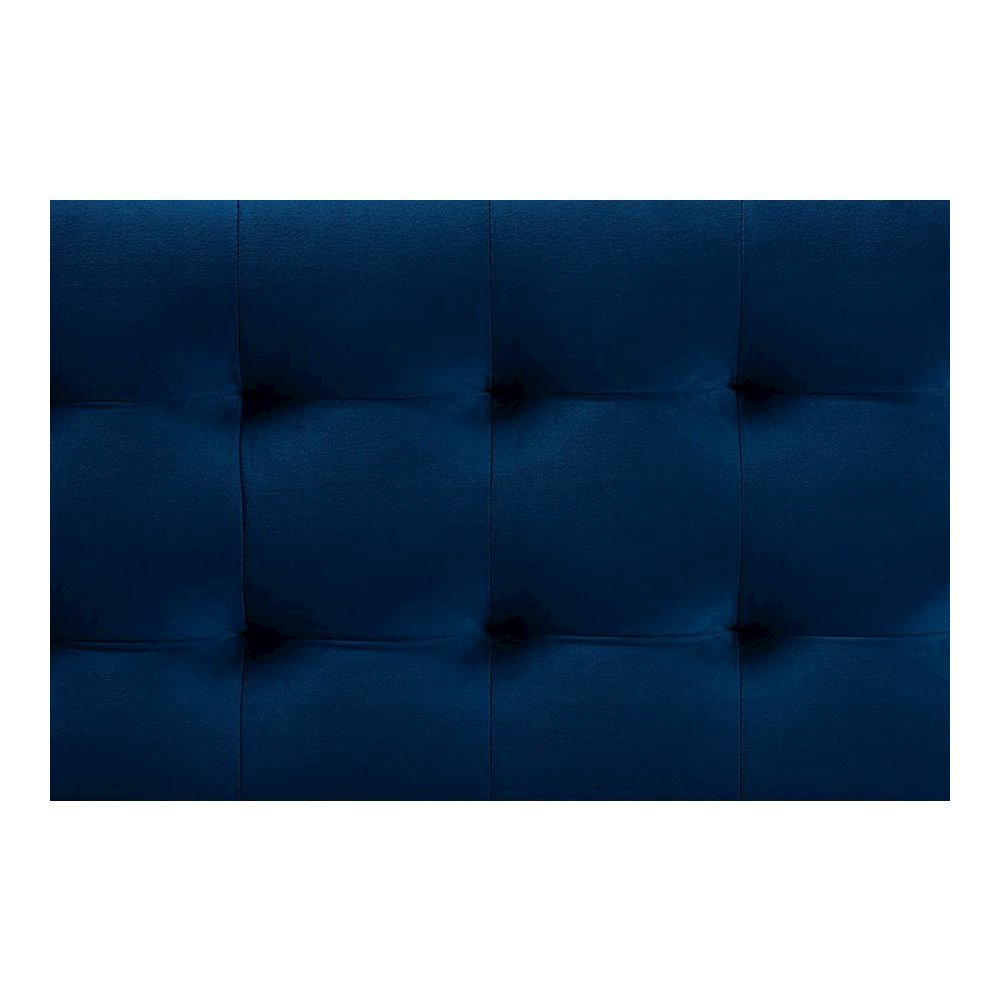 Navy Blue Velvet Fabric Upholstered Grid-Tufted Storage Ottoman Bench