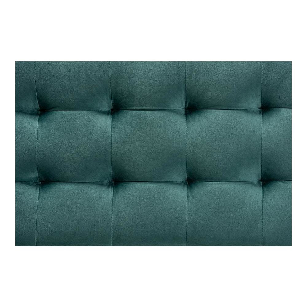 Teal Blue Velvet Fabric Upholstered Grid-Tufted Storage Ottoman Bench