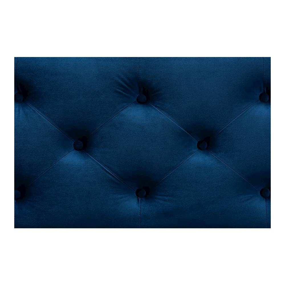 Navy Blue Velvet Fabric Upholstered Button-Tufted Storage Ottoman Bench