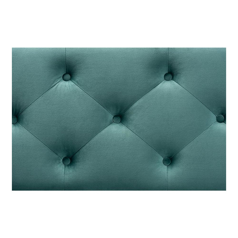 Teal Blue Velvet Fabric Upholstered Button-Tufted Storage Ottoman Bench