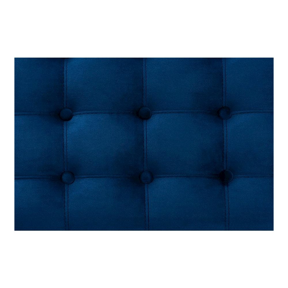 Navy Blue Velvet Fabric Upholstered Button-Tufted Storage Ottoman Bench