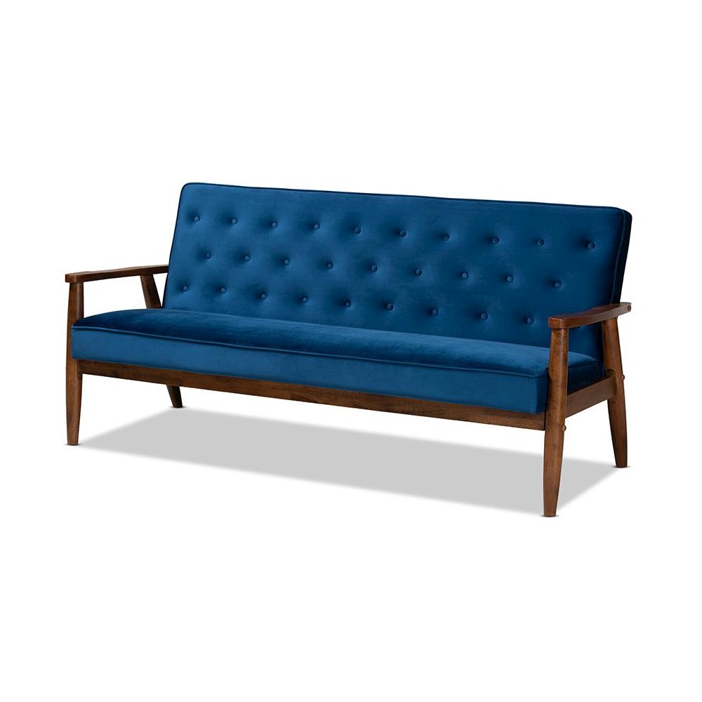 Walnut Finished 3-Piece Wooden Living Room Set